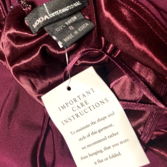 Wine Halter Semi Formal Cocktail Slip Dress - Picture 7 of 8